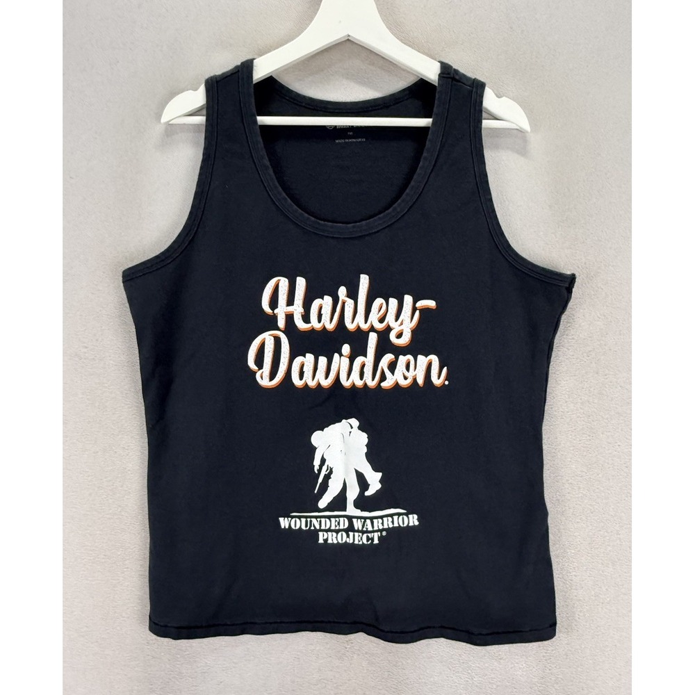 Harley Davidson Women's Plus Sz 1W (1X) Black Wounded Warrior‎ Project Tank Top